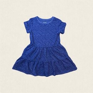 Cat & Jack Short Sleeve Tiered Animal Print Knit Dress NWT.